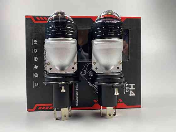 Лампа світлодіодна комплект 2 шт 12 V 65 W set (реальних ватів) LED + подвійна лінза + чітка світлотінева гр Мукачево