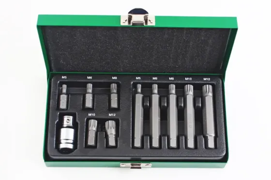 Набір насадок 11 ед. Toptul Spline в метал. валіза Вінниця