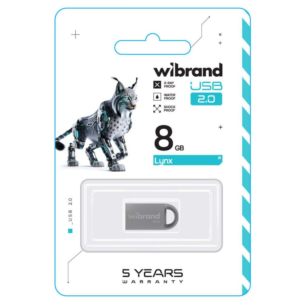 Flash Wibrand USB 2.0 Lynx 8Gb Silver (WI2.0/LY8M2S) Київ - фото 2