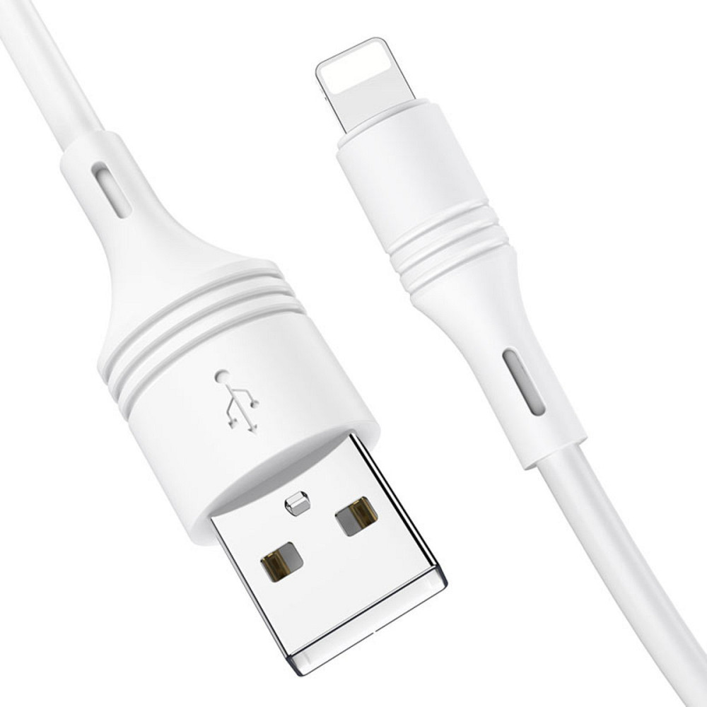 Кабель BOROFONE BX43 USB to iP 2.4A, 1m, PVC, PVC connectors, White Київ - фото 3