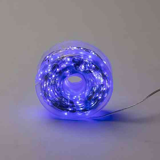 Гірлянда роса на пульті 100 метрів на 1000 led світлодіодів крапля на білому дроті синя 1000L100MWBL Коломия