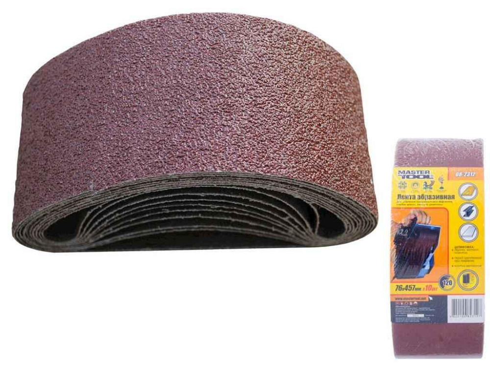 Стрічка абразивна К120 76*457мм (10шт) 08-2312 ТМ MASTER TOOL Київ - фото 1