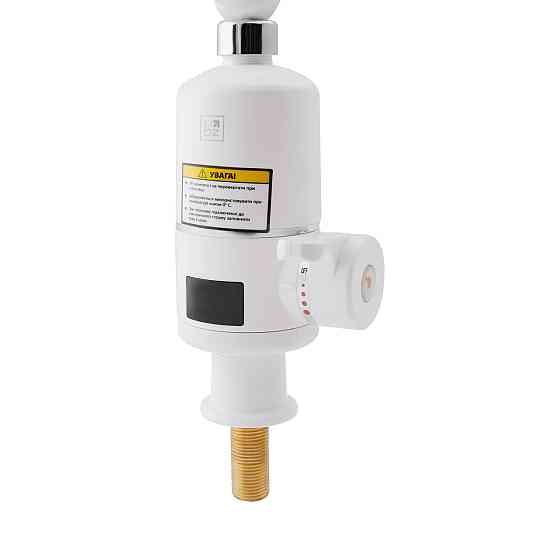 Проточный кран-водонагреватель кухонный для кухни Lidz Warm 057 LDWAR057WCR24983 White / Chrome Киев