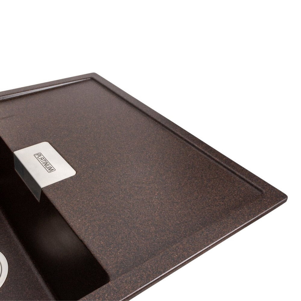 PLATINUM Гранітна мийка для кухні Platinum 8650 DIAMOND матова Шоколад Київ - фото 3