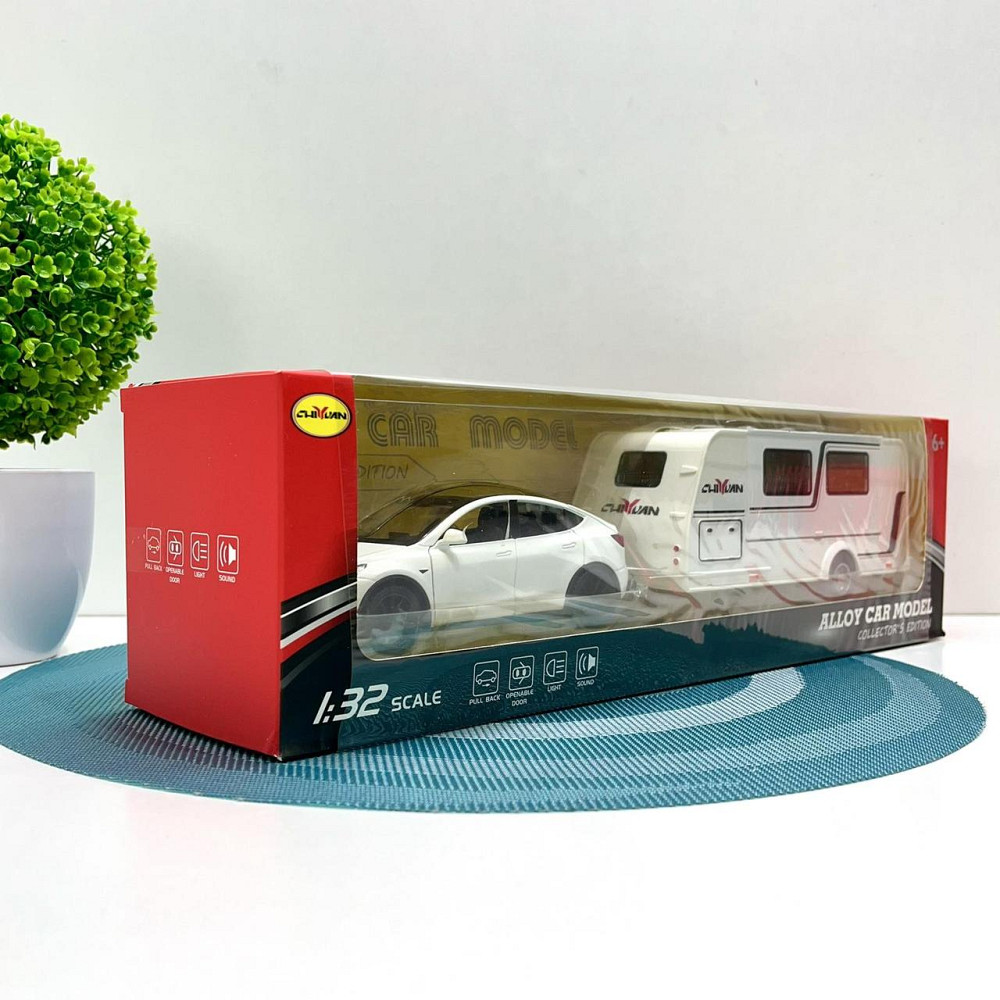 Машина з трейлером масштаб 1:32 інерція звук світло Білий (B21045) Чернігів - фото 5