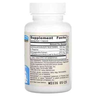 Амінокислота Jarrow Formulas GABA (Гамма-аміномасляна кислота), GABA Soothe, 30 вегетаріанс (JRW-29044) Вінниця
