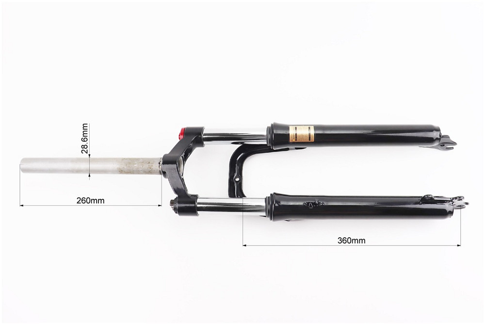 Вилка 26 "амортизаційна, без різьби 1-1/8" (28,6мм), шток 260мм, з ходом 75мм, Disk-brake, M Lockout, чорна LJ-644 Київ - фото 4