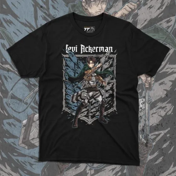 Футболка чоловіча з  принтом Атака Титанов Леви Акерман 4 Розмір 48 Дніпро