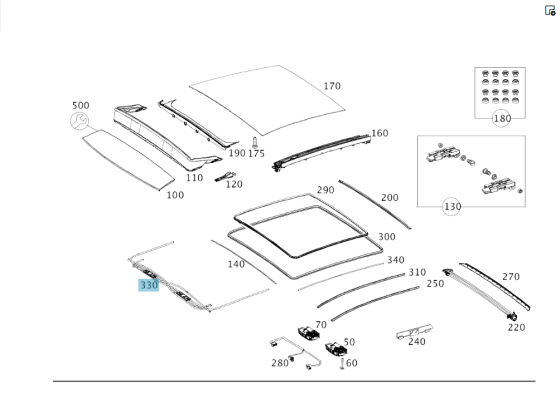 Mercedes-Benz  A2927800800 Напрямна тросиків панорамного даху GLE Coupe C292 Одеса