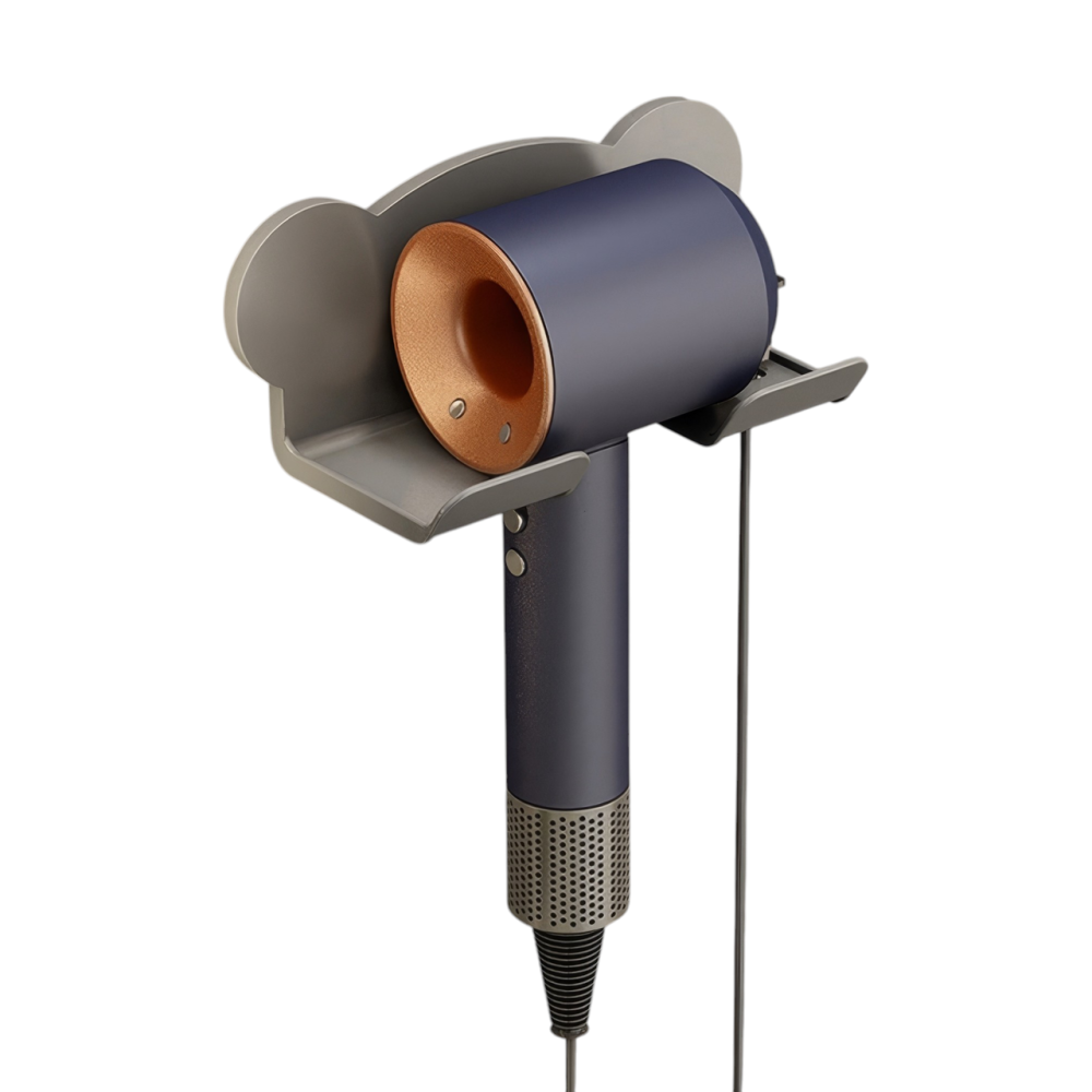 Настенный держатель для фена из пластика, аксессуар для ванной комнаты, 18,8×8,2×8 см, серый цвет Каменец-Подольский - изображение 4