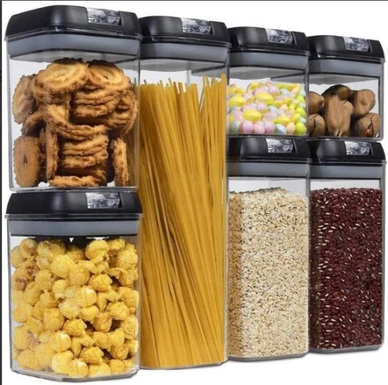 Органайзеры для кухни Food Storage Container 7 Контейнеров Черный Цвет Крышек Киев