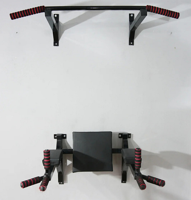 Комплект турнік бруси і прес настінні підйомні складні для дому Київ - фото 2