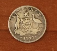 Австралия 6 пенсов 1917 Серебро Полтава - изображение 1