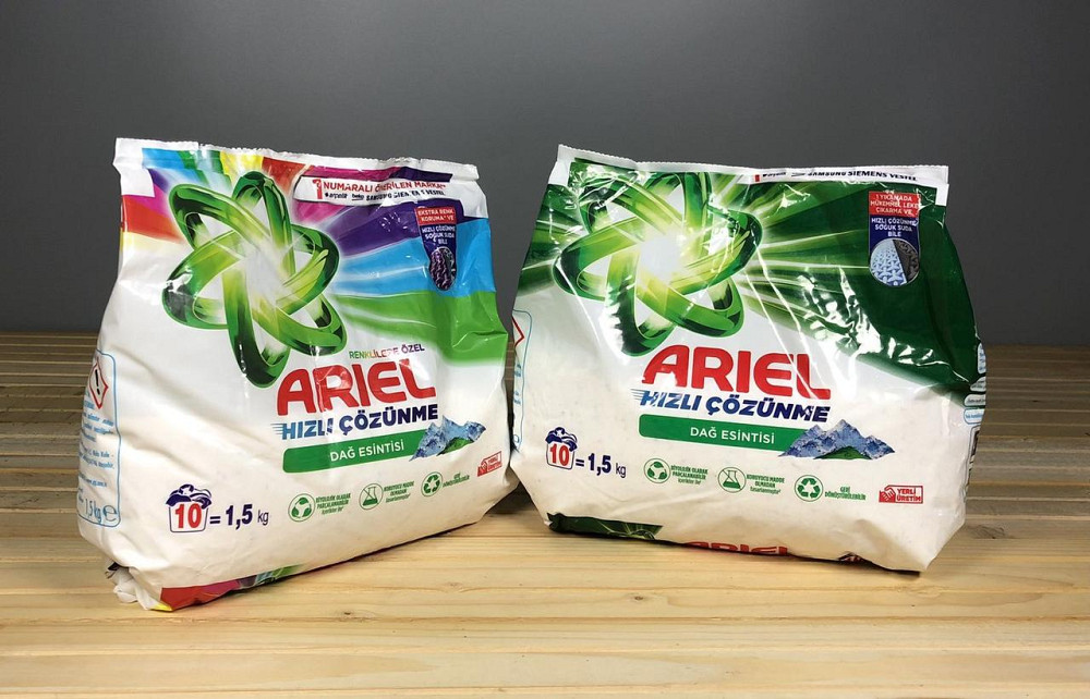 Пральний порошок Ariel 1,5 кг — гірська свіжість, швидкорозчинний, Туреччина, для кольорових речей Київ - фото 1