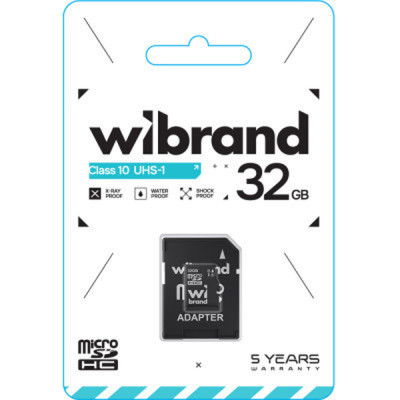 Карта памяти Wibrand 32GB microSD class 10 UHS-I (WICDHU1/32GB-A) Винница - изображение 2