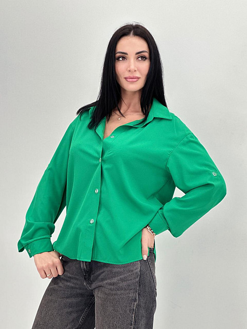 Базова жіноча сорочка "Eden" оптом | Норма і батал | Розпродаж моделі Зелений, 42-44 Київ - фото 4