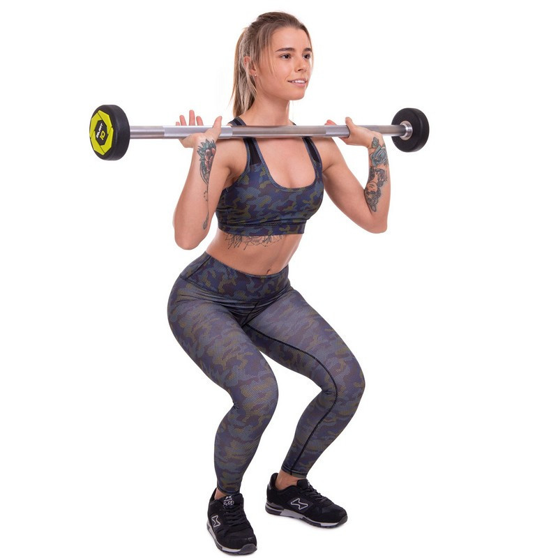 Штанга фіксована пряма поліуретанова Zelart 2689-10 довжина 103 см 10 кг Київ - фото 8