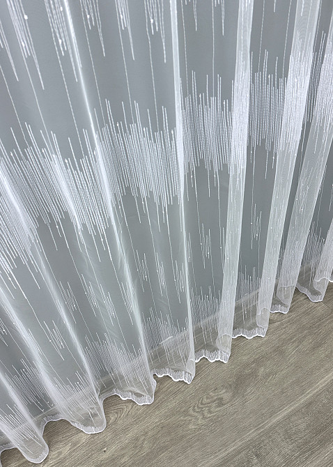 Тюль VR-Textil 1730т Фатин с вышивкой Холодный белый 300х270 см (42-0791) Киев - изображение 8