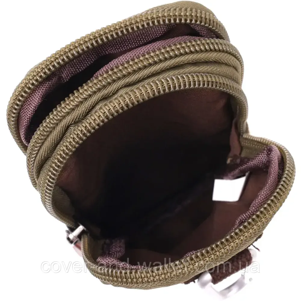 Компактная мужская сумка-чехол на пояс с карабином из плотной ткани Puos Киев - изображение 6