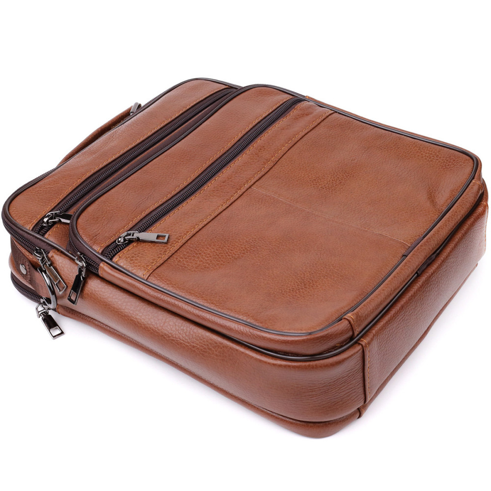 Сумка мужская с ручкой для переноса в руке из натуральной кожи Vintage 23031 Светло-коричневый Киев - изображение 6