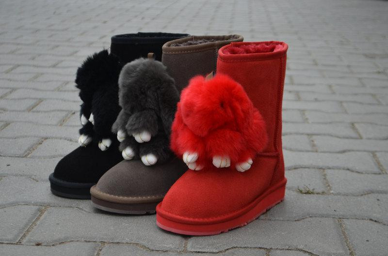 Violeta Угги жіночі Violeta сірі замша натуральна з кроликом 39р. (1719) Коломыя - изображение 2