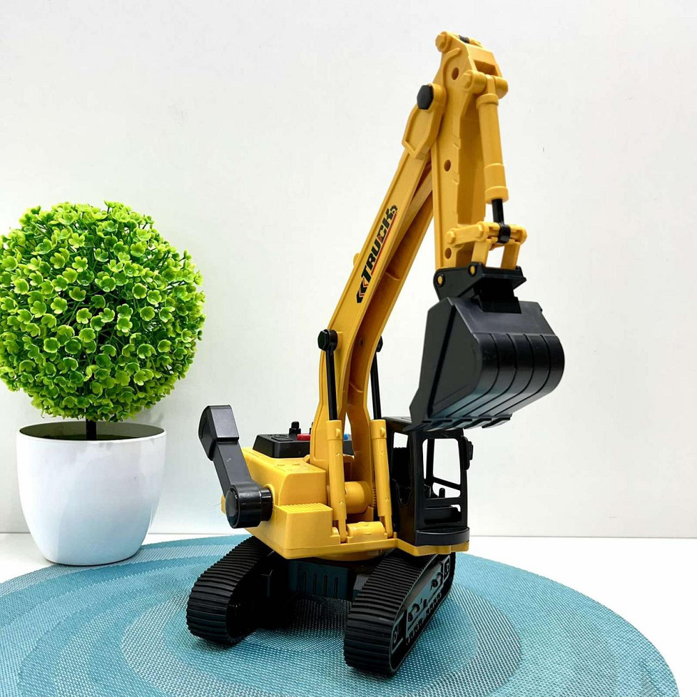 Екскаватор спецтехніка звук світло рухомі деталі 32см Жовто-чорний (584-1-2) Чернігів - фото 6