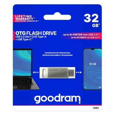 USB флеш накопитель Goodram 32GB ODA3 Silver USB 3.0 / Type-C (ODA3-0320S0R11) Винница