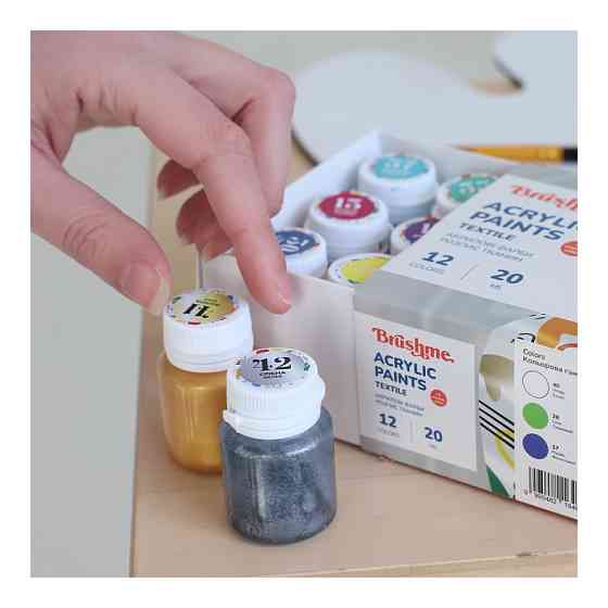 Акриловая текстильная краска Набор 4001 Brushme AP4001 6 цветов Винница