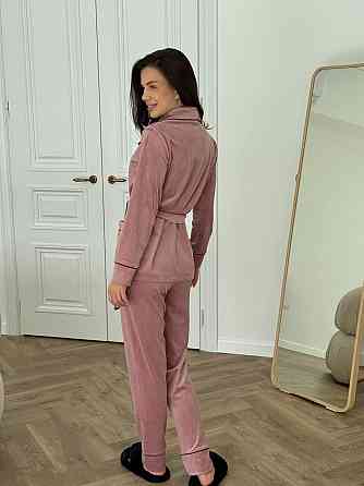 Домашний костюм на запах с поясом Пудра XL Харьков