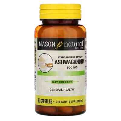 Трави Mason Natural Ашваганда 500 мг, Ashwagandha, 60 капсул (MAV17875) Вінниця