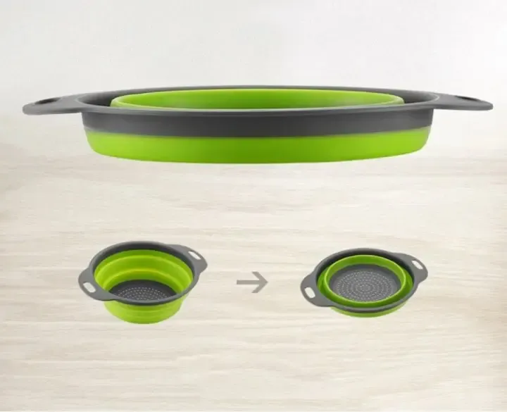 Дуршлаг силиконовый складной большой + маленький Collapsible filter baskets Коломия - фото 5