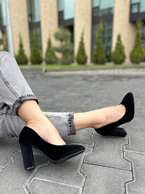 Туфлі жіночі SEASTAR чорні оксамит каблук 9см 36р.-23см 37р.-23,5см 38р.-24,5см ( 1920) Коломыя - изображение 3