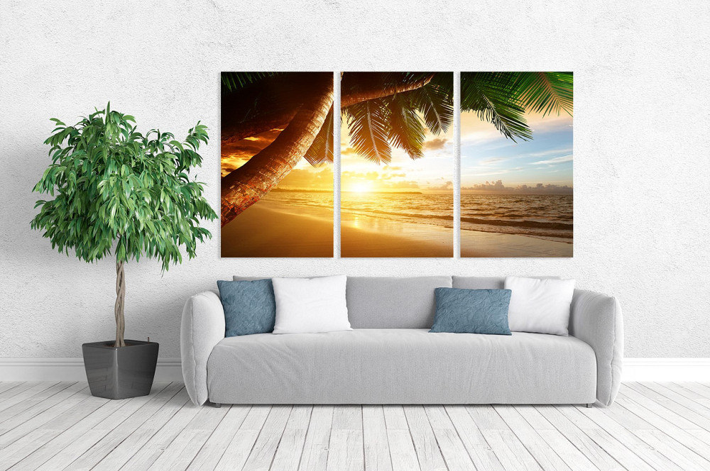 Модульная картина в гостиную / спальню  Пляж  ART-100_3A 70х130 см Киев - изображение 2