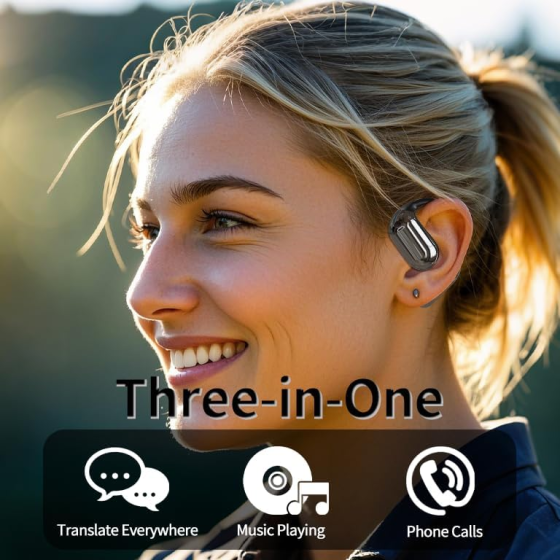 Спортивные Bluetooth-наушники BUABMEC Open-Ear — Беспроводная гарнитура с костной проводимостью, IPX7, 60 ч, Черные Киев