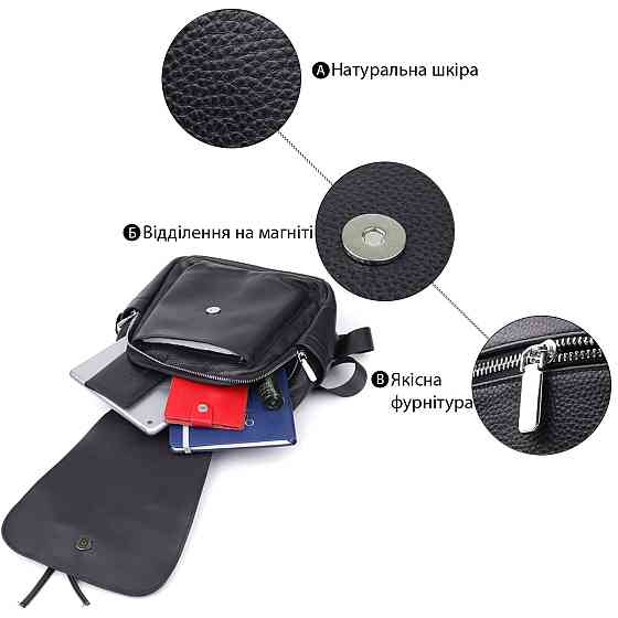 Класичний жіночий рюкзак з натуральної шкіри Vintage 23061 Чорний Київ