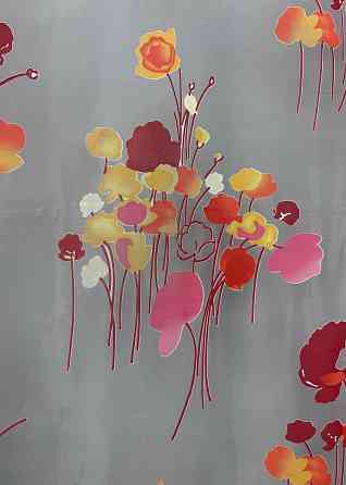 Тюль органза з великим квітковим принтом колір різнокольоровий 759т Київ