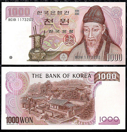 Корея Южная / Korea South 1000 won 1983 Pick 47 UNC Полтава - изображение 1