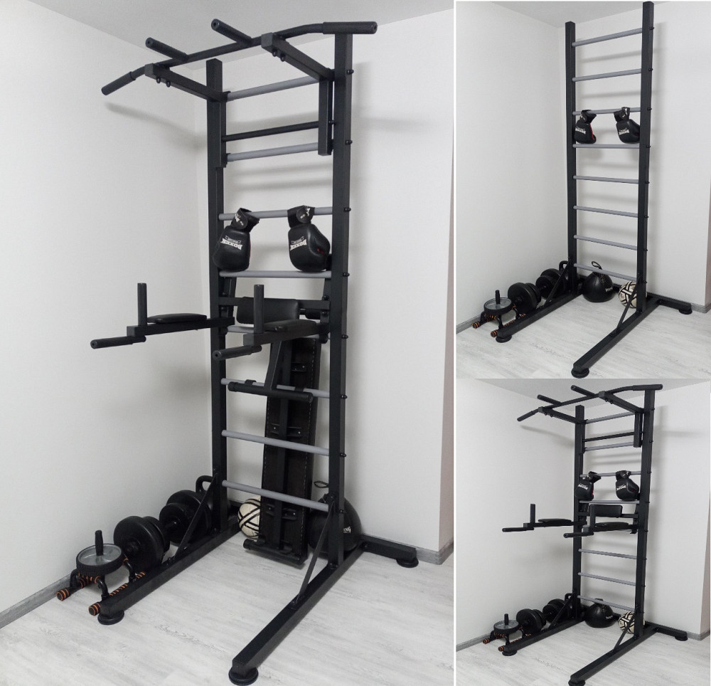 Напольная шведская стенка универсальная передвижная турник брусья лавка гимнастическая для детей и взрослых Каменское - изображение 1