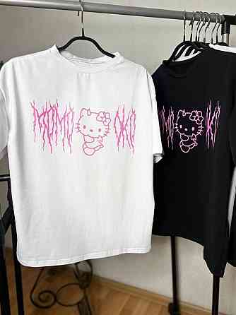 Женская стильная оверсайз футболка с рисунком Китти кулир Одесса