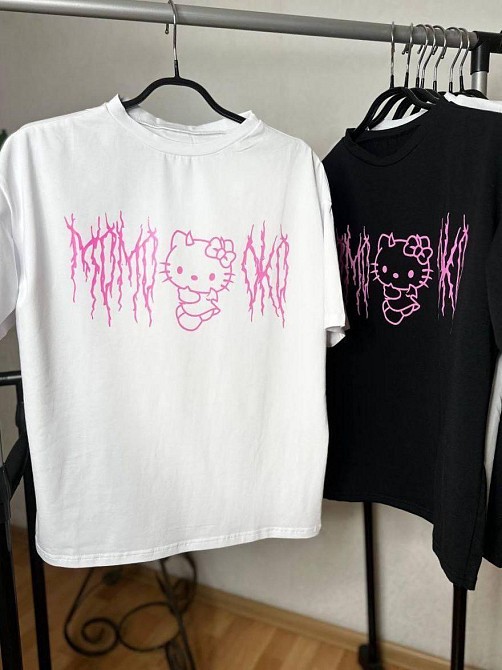 Женская стильная оверсайз футболка с рисунком Китти кулир Одесса - изображение 3