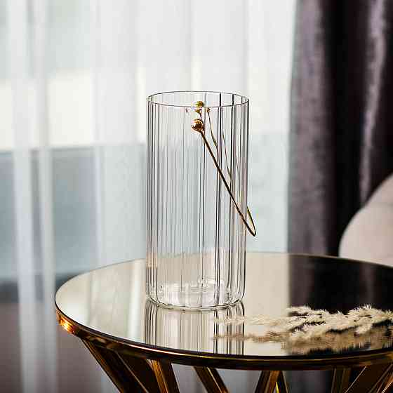 Yiwu Декоративна скляна ваза для квітів із ручкою 19,5 см. Коломия