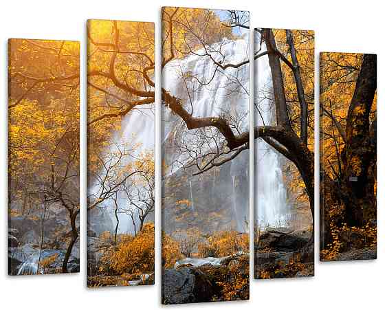 Модульна картина у вітальню / спальню Осінній водоспад Art-329_5 ( 80х118см ) Київ