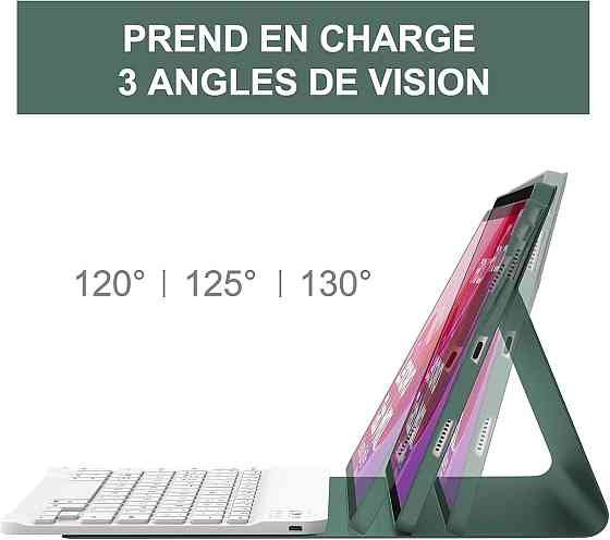 Чехол с Bluetooth клавиатурой для Lenovo Tab M11 11” 2024 TB330XU TB330FU беспроводная магнитная AZERTY зеленый Киев