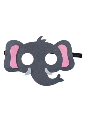 Дитяча маска з фетру Слон one size сіро-рожевий Київ