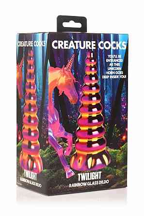 Фентезійний скляний фалоімітатор Creature Cocks Twilight Rainbow Glass Dildo, 16 см Sex Aura Київ
