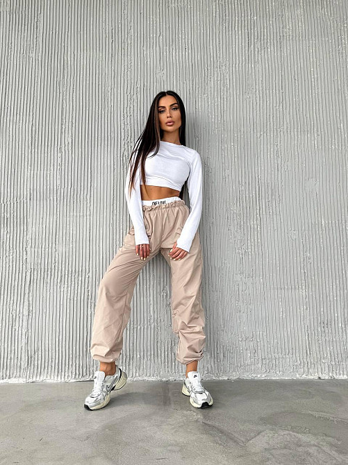 Жіночий прогулянковий костюм-двійка: топ і штани віскоза + матова плащівка 44/46 Одеса - фото 7