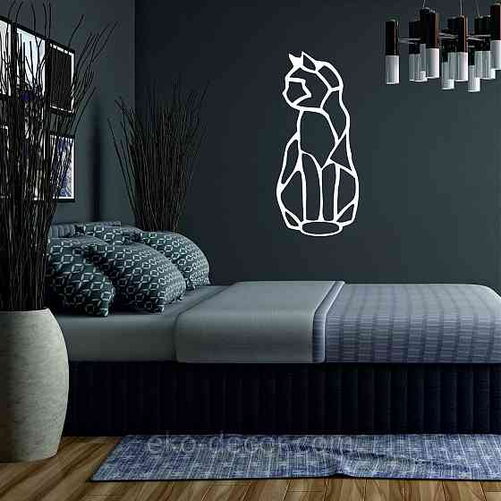 Декоративное настенное Панно «Кот» Декор на стену 50*22 см, Белый Киев