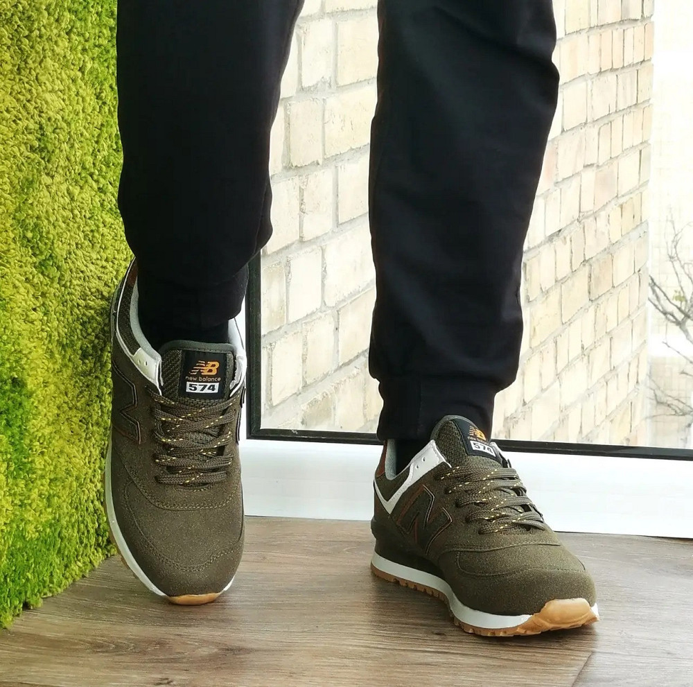 Термо Кросівки New Balance 574 Хакі Замшеві Чоловічі Зелені Єврозима (розміри: 43,44,45,46) — 63-4 Дніпро - фото 3