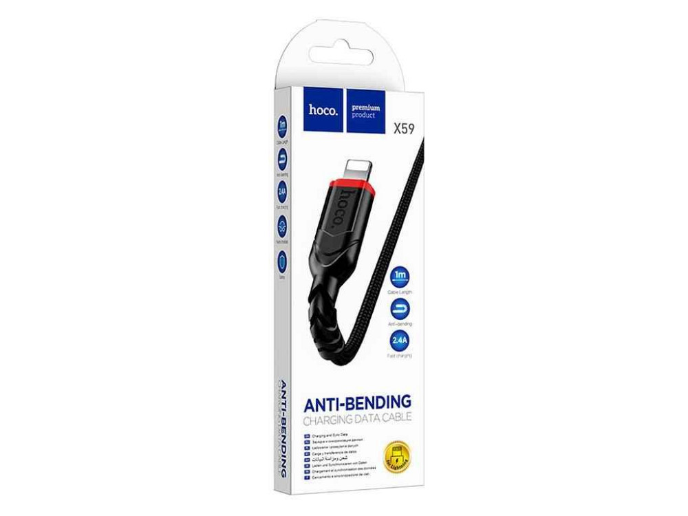 Кабель iPhone Lightning X59 тканевий 1м ТМ Hoco Київ - фото 1