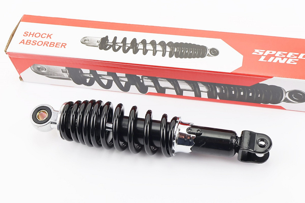 Амортизатор задній GY6/Yamaha - 250мм*d55мм (втулка 10мм / вилка 8мм) регул., попелястий Бершадь - фото 1